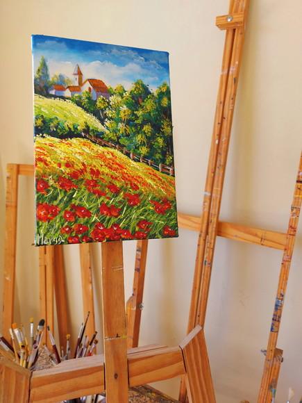 Quadros para Sala Paisagem Campo Florido Presente de Natal