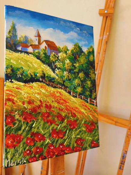 Quadros para Sala Paisagem Campo Florido Presente de Natal