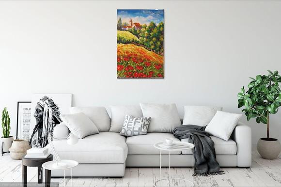 Quadros para Sala Paisagem Campo Florido Presente de Natal