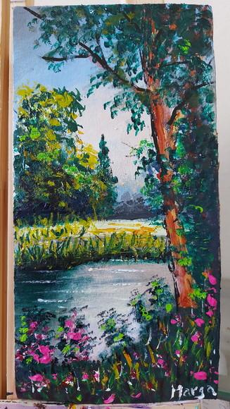 Quadros para Sala Paisagem Floresta com Lago Black Friday