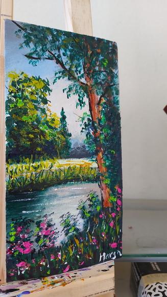Quadros para Sala Paisagem Floresta com Lago Black Friday