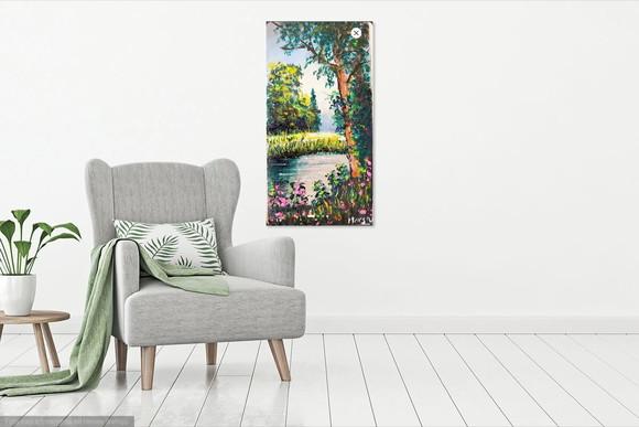 Quadros para Sala Paisagem Floresta com Lago Black Friday