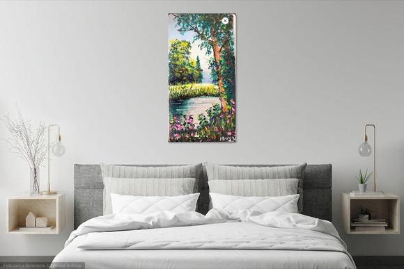 Quadros para Sala Paisagem Floresta com Lago Black Friday