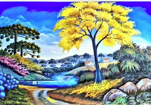 Quadros para Sala Paisagem Ipê Amarelo Presente de Natal