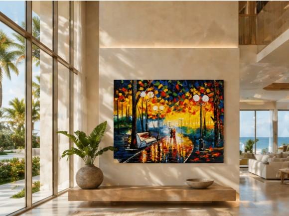 Quadros para Sala Paisagem Urbana Parque Presente de Natal