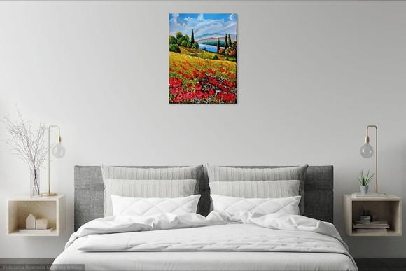 Quadros para Sala Pintura Campo de Papoulas Black Friday