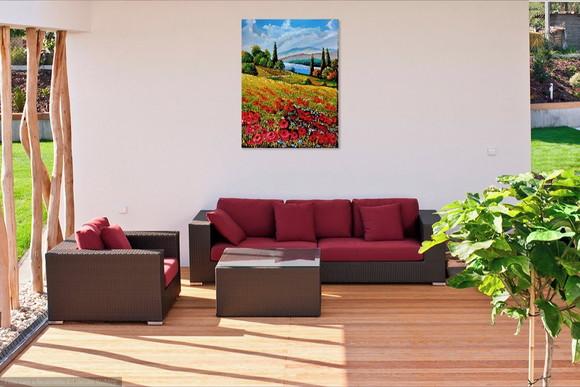 Quadros para Sala Pintura Campo de Papoulas Black Friday