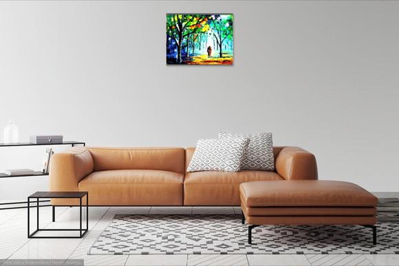 Quadros para Sala Pintura Casal no Parque Presente de Natal