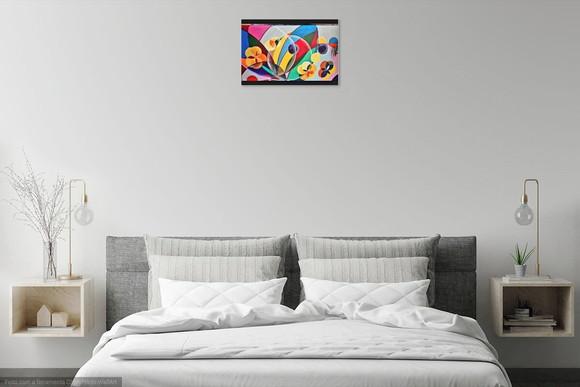Quadros para Sala Pintura em Tela Abstrato Bolhas de Sabão
