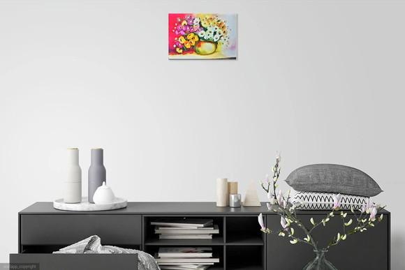 Quadros para Sala Pintura em Tela Floral Gérberas Coloridas