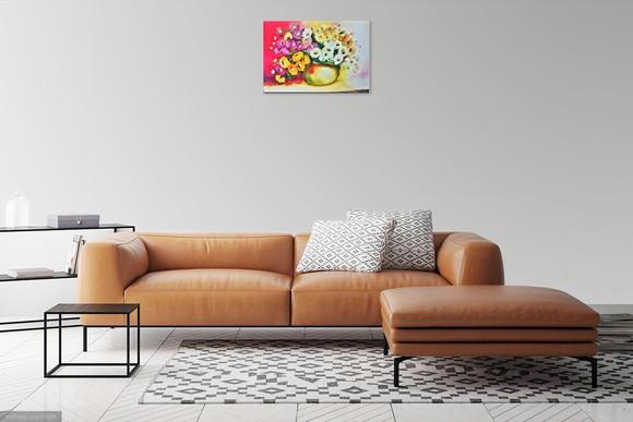Quadros para Sala Pintura em Tela Floral Gérberas Coloridas