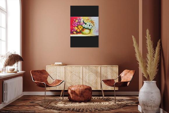 Quadros para Sala Pintura em Tela Floral Gérberas Coloridas