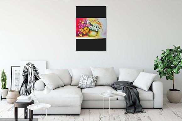 Quadros para Sala Pintura em Tela Floral Gérberas Coloridas