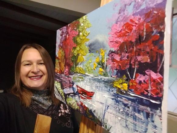Quadros para Sala Pintura em Tela Paisagem Barcos no Lago