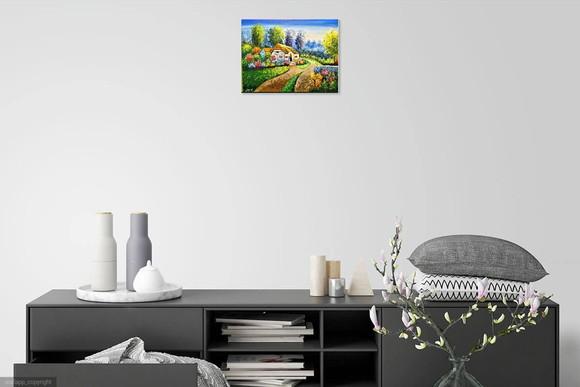 Quadros para Sala Pintura em Tela Paisagem Casa Francesa