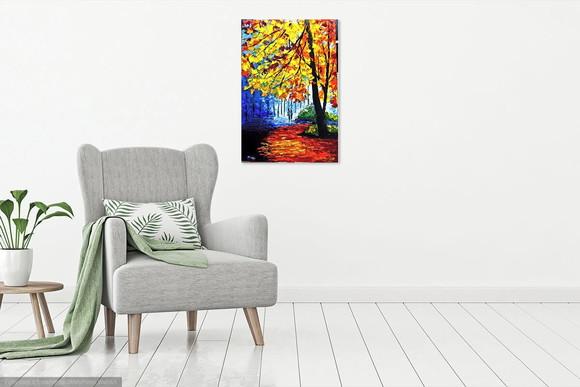 Quadros para Sala Pintura em Tela Paisagem Família Unida