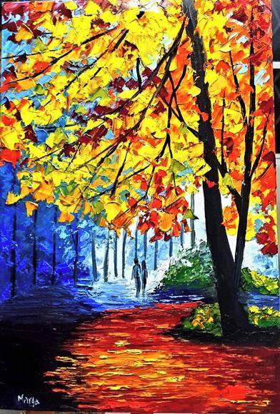 Quadros para Sala Pintura em Tela Paisagem Família Unida