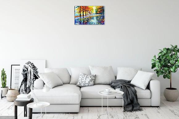Quadros para Sala Pintura em Tela Paisagem Mãe de Menino