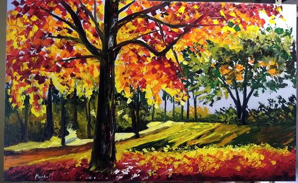 Quadros para Sala Pintura em Tela Paisagem Moderno Verão
