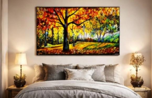 Quadros para Sala Pintura em Tela Paisagem Moderno Verão