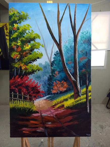 Quadros para Sala Pintura em Tela Paisagem Presente de Natal