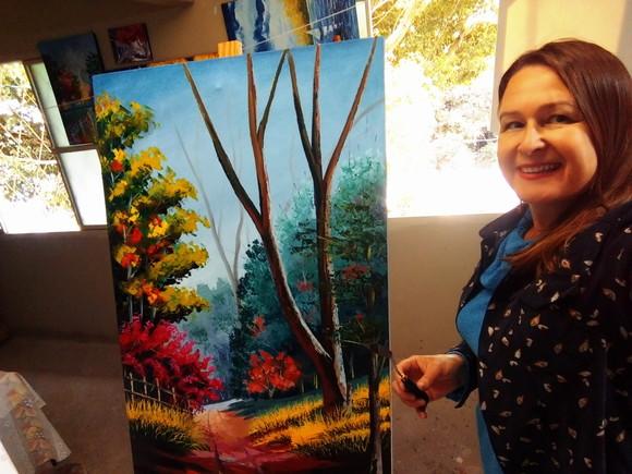 Quadros para Sala Pintura em Tela Paisagem Presente de Natal
