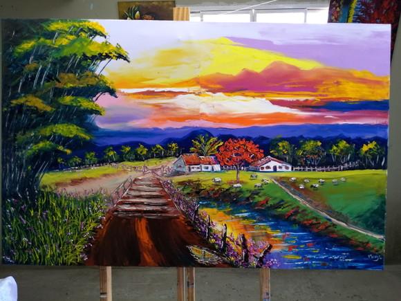 Quadros para Sala Pintura em Tela Paisagem Presente de Natal