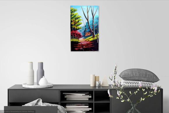 Quadros para Sala Pintura em Tela Paisagem Presente de Natal