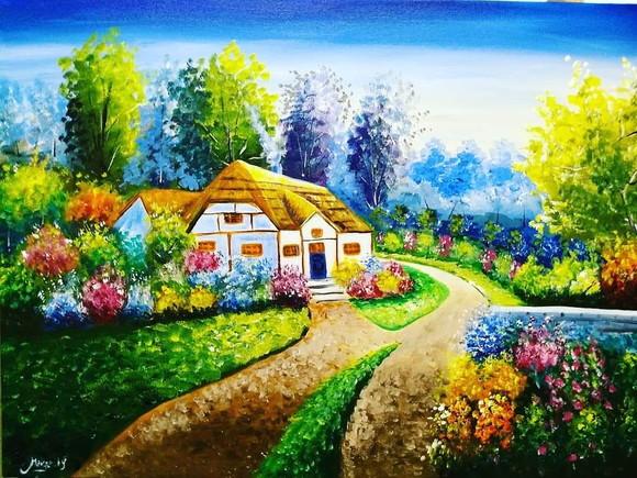 Quadros para Sala Pintura em Tela Paisagem Presente de Natal