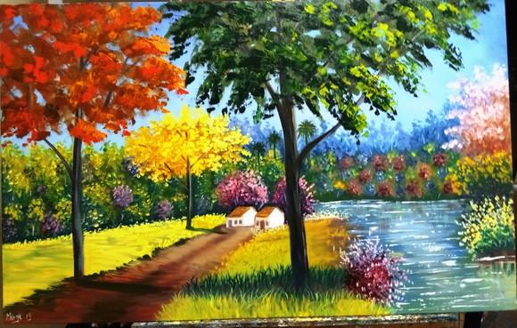 Quadros para Sala Pintura em Tela Paisagem Presente de Natal
