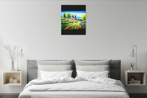 Quadros para Sala Pintura em Tela Paisagem Presente de Natal