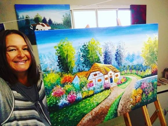 Quadros para Sala Pintura em Tela Paisagem Presente de Natal