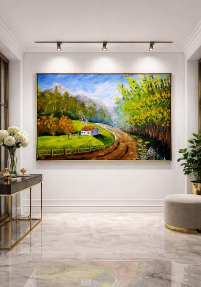 Quadros para Sala Pintura em Tela Paisagem Presente de Natal