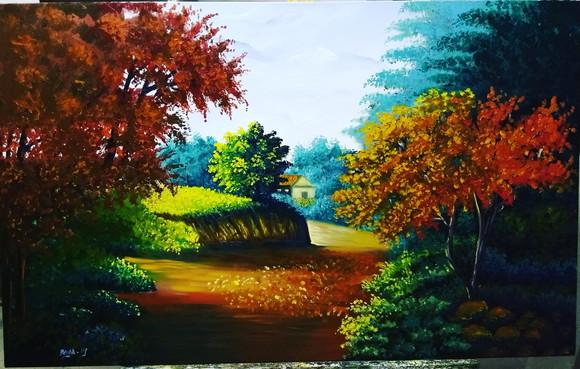 Quadros para Sala Pintura em Tela Paisagem Presente de Natal