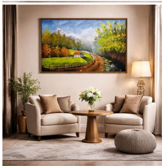 Quadros para Sala Pintura em Tela Paisagem Presente de Natal