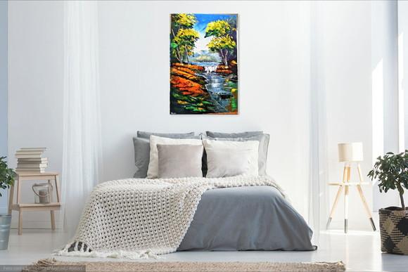 Quadros para Sala Pintura em Tela Paisagem Presente de Natal