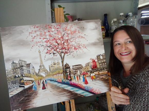 Quadros para Sala Pintura em Tela Paisagem Urbana París