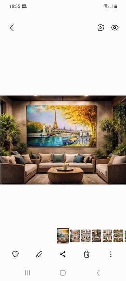 Quadros para Sala Pintura em Tela Paris Ponte Alexandre Iii