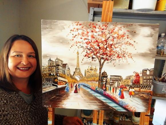 Quadros para Sala Pintura em Tela París Presente de Natal