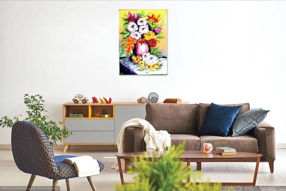 Quadros para Sala Pintura em Tela Rosas Black Friday
