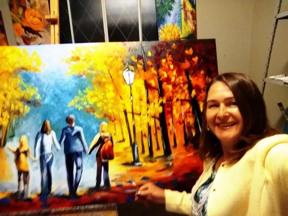 Quadros para Sala Pintura Família Feliz Presente de Natal