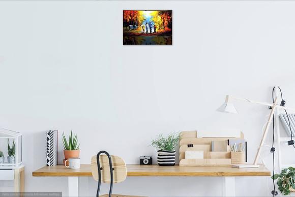 Quadros para Sala Pintura Família Feliz Presente de Natal