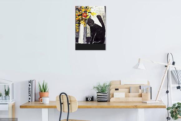 Quadros para Sala Pintura Moderno Animal Gato Black Friday