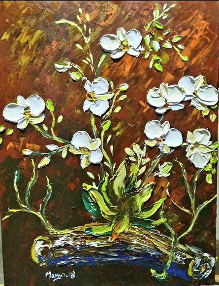 Quadros para Sala Pintura Orquídeas Brancas Black Friday
