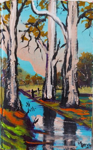 Quadros para Sala Pintura Paisagem Árvores Presente de Natal