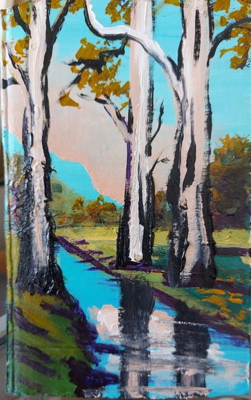 Quadros para Sala Pintura Paisagem Árvores Presente de Natal