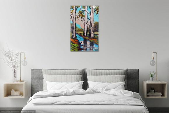 Quadros para Sala Pintura Paisagem Árvores Presente de Natal