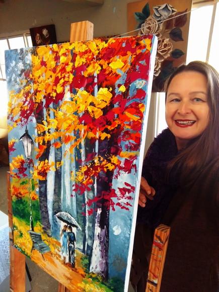 Quadros para Sala Pintura Paisagem Love Casal Black Friday