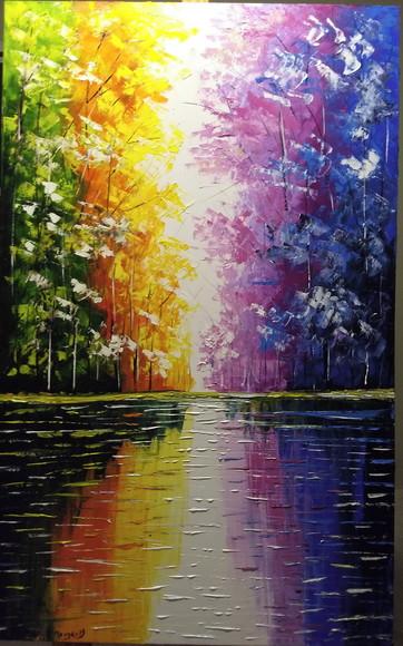 Quadros para Sala Pintura Reflexo na Água Presente de Natal