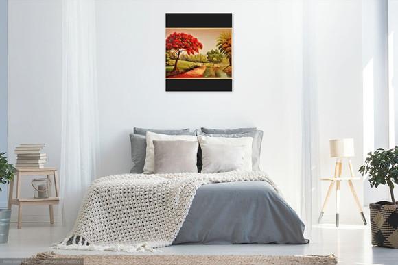Quadros para Sala Pintura Tela Paisagem Caminho Flamboiant